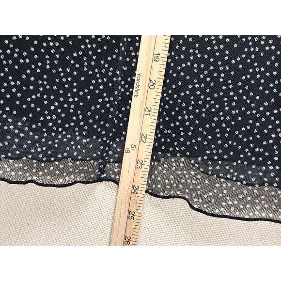 Max Studio Peasant Blouse Women's 1X Black W/ Gray Lightweight Spring - Picture 13 of 13